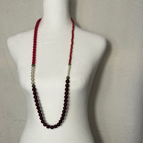 Talbots Jewelry - Talbots Elegant Red and Green Beaded Necklace